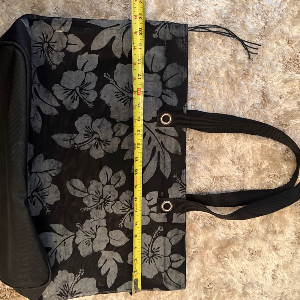 Island Impressions Hawaii Shoulder Purse & Carry All Bag Black - Picture 2 of 6